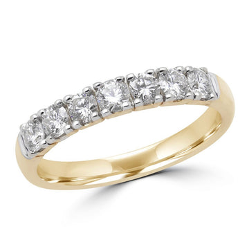 7 diamonds semi-eternity 0.60 (ctw) anniversary 14k gold ring