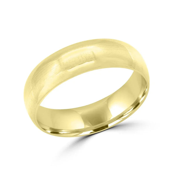 Men’s texturized design gold wedding band 6mm