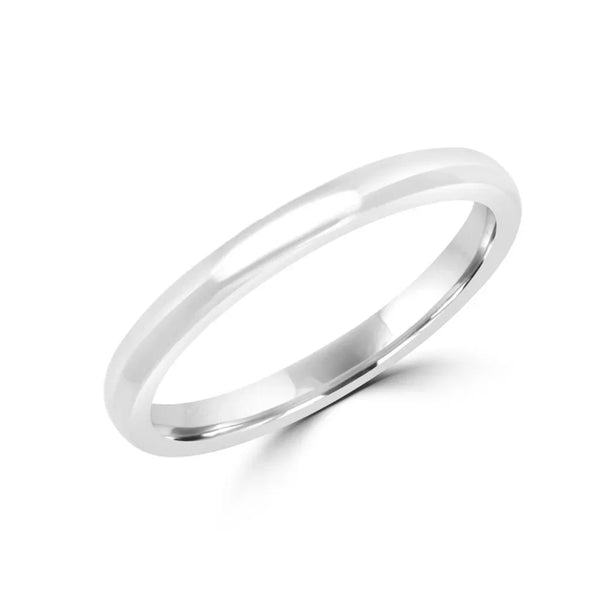 Classic fine wedding band in white gold 2mm