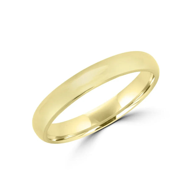 High polish wedding band in yellow gold 3mm