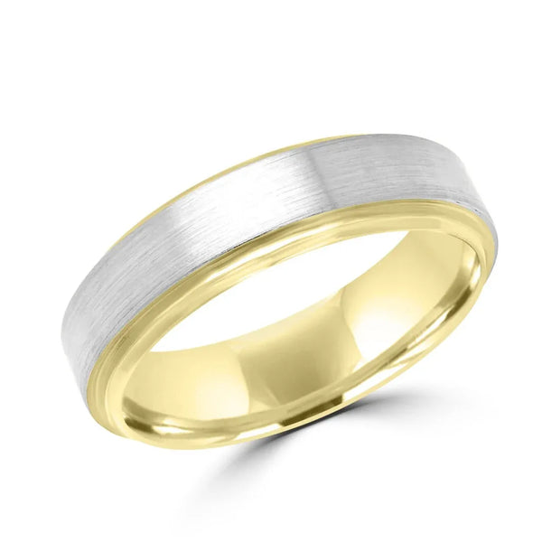 Fine two tone wedding band 6mm
