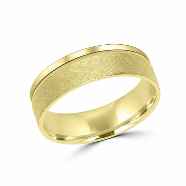 Men’s contemporary gold wedding band 6mm