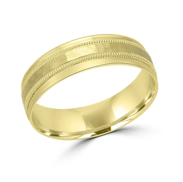 Men’s contemporary gold wedding band 6mm