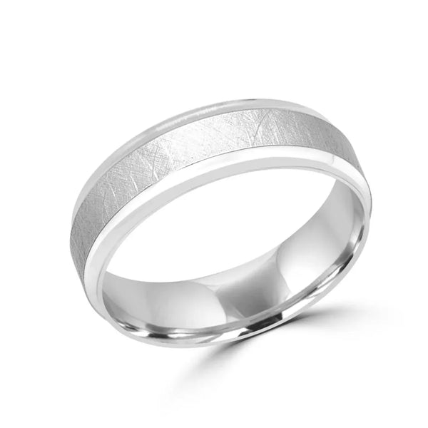 Men’s textured gold wedding band 6mm