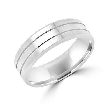 Refined elegant wedding band in white gold 6mm