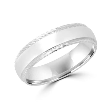 Alluring brushed wedding band in white gold 5.5mm