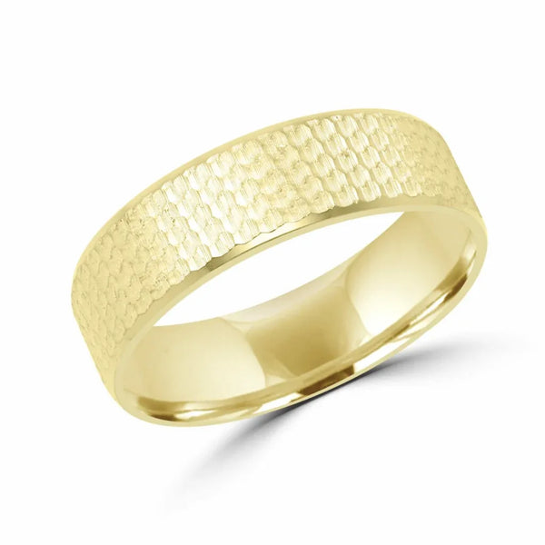 Elegant design yellow gold 6mm wedding band