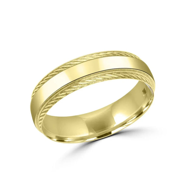 Men’s rope design gold wedding band 5.5mm