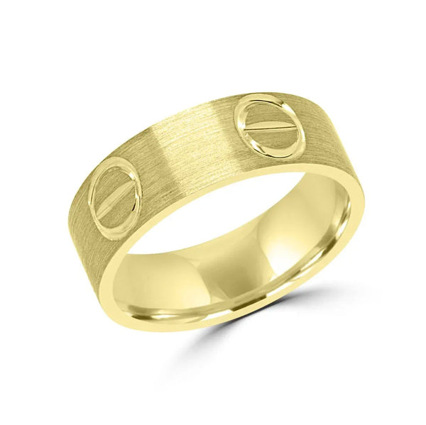 Men’s closed eye gold wedding band 6mm
