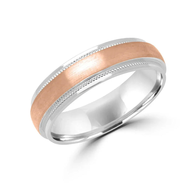 Divine brushed rose gold wedding band 5mm
