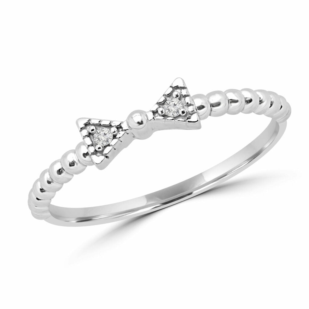 0.02 carat round diamond promise ring in 10k white gold