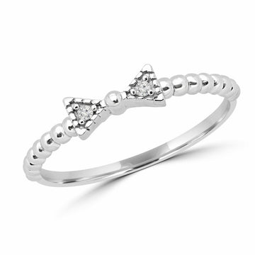 0.02 carat round diamond promise ring in 10k white gold