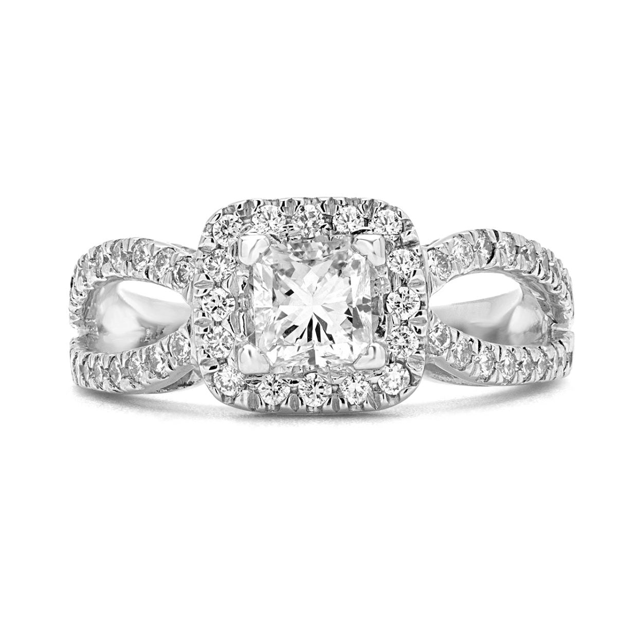 Icy halo lab-grown engagement ring 1.03 (ctw) in 14k white gold