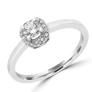 Stunner diamond halo ring 0.36 (ctw) 14k white gold