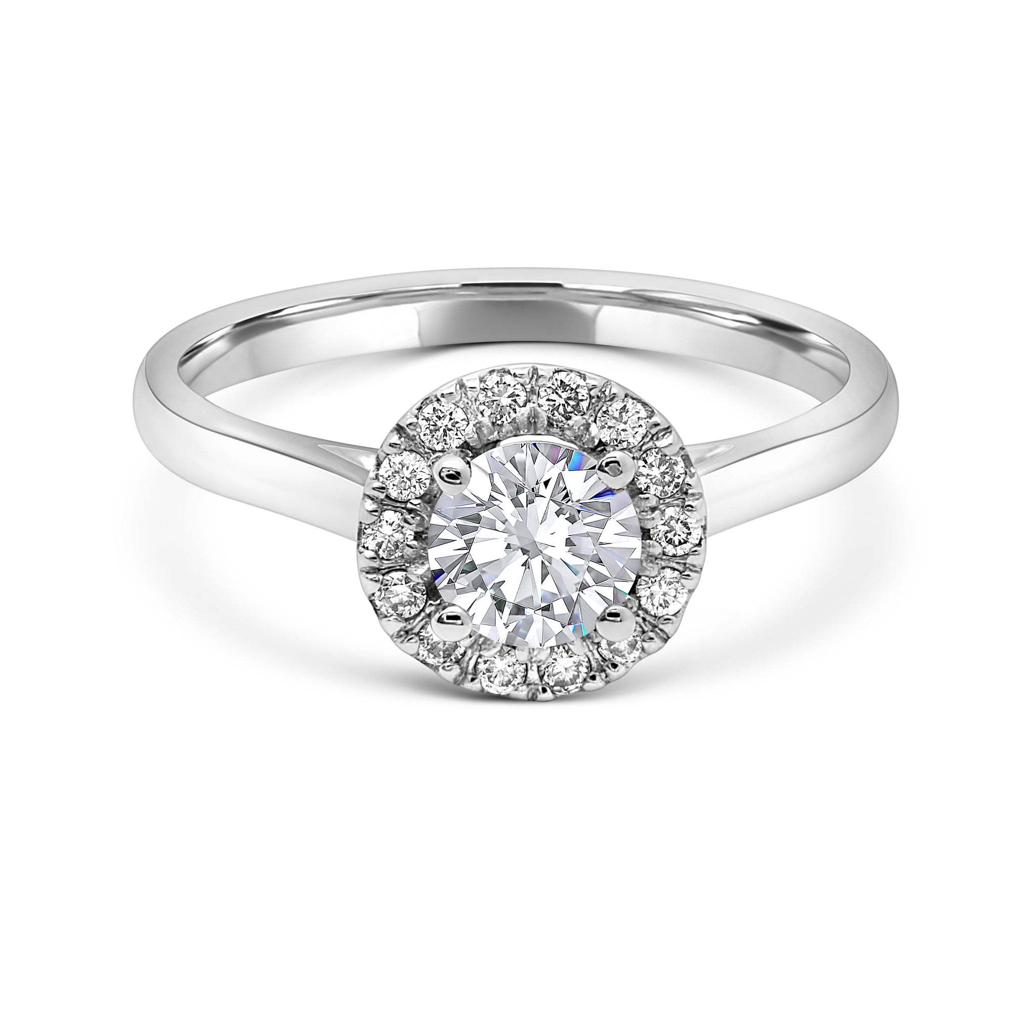 Bague de fiançailles halo éternel cultivé en laboratoire de 0,67 carat (ctw) en or 14 carats