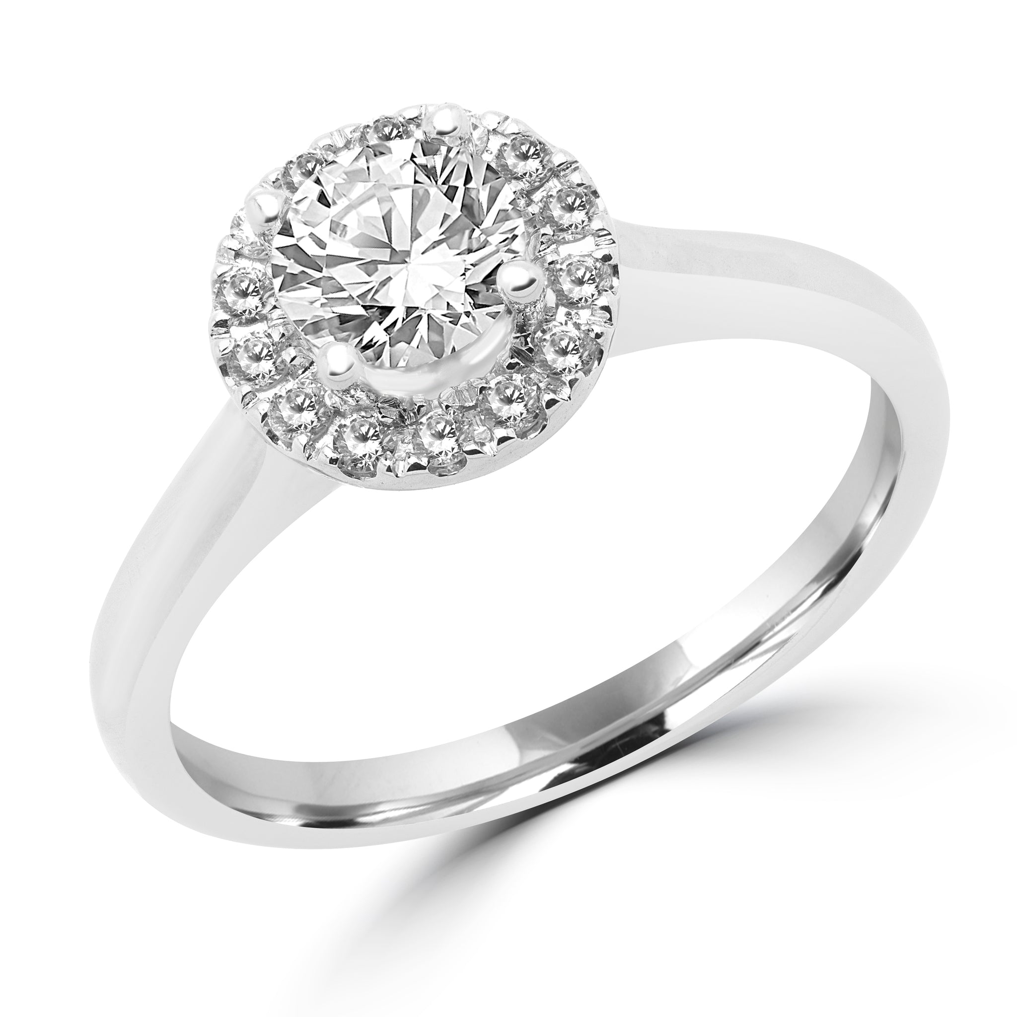 0.70 Carat (ctw) Lab-Grown Halo Engagement Ring in 14k Gold