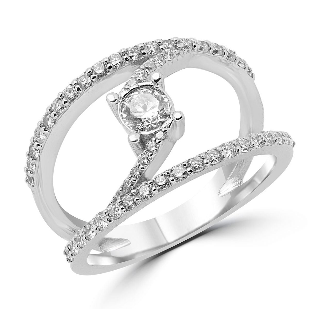 Striking engagement ring 0.78 (ctw) in 14k white gold