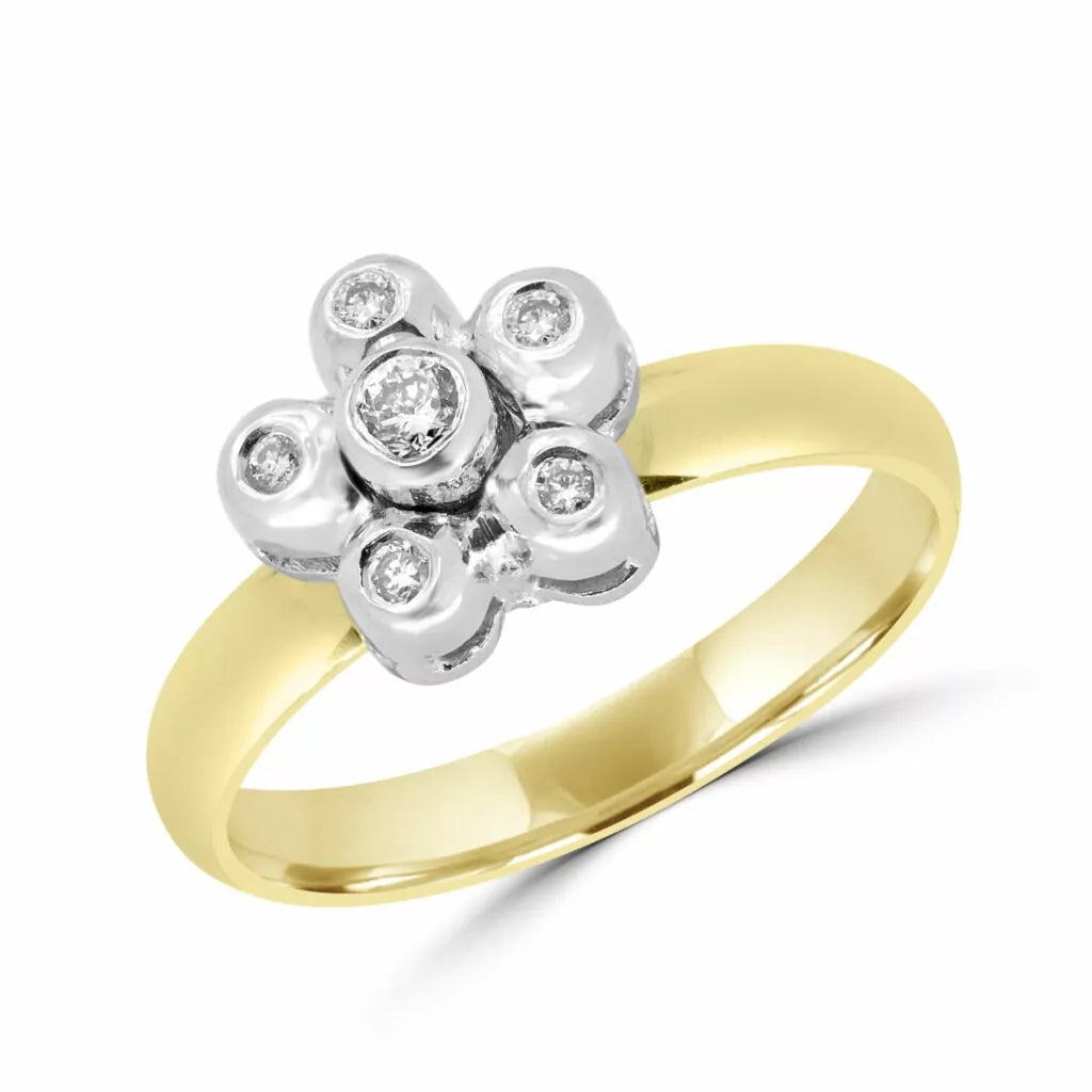 Flower promise diamond ring 0.15 (ctw) 18k gold