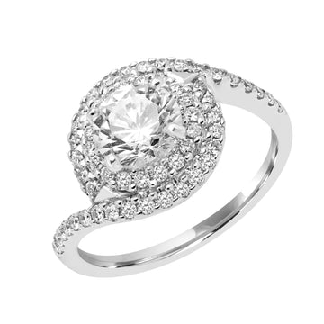 Desirable diamond halo ring 0.48 (ctw) in 14k white gold