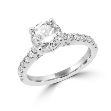 Flawless solitaire diamond ring 1.59 (ctw) in 14k white gold