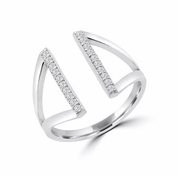 Bague en diamant flexible et moderne en grappe 0,20 (ct) en or blanc 10 carats 