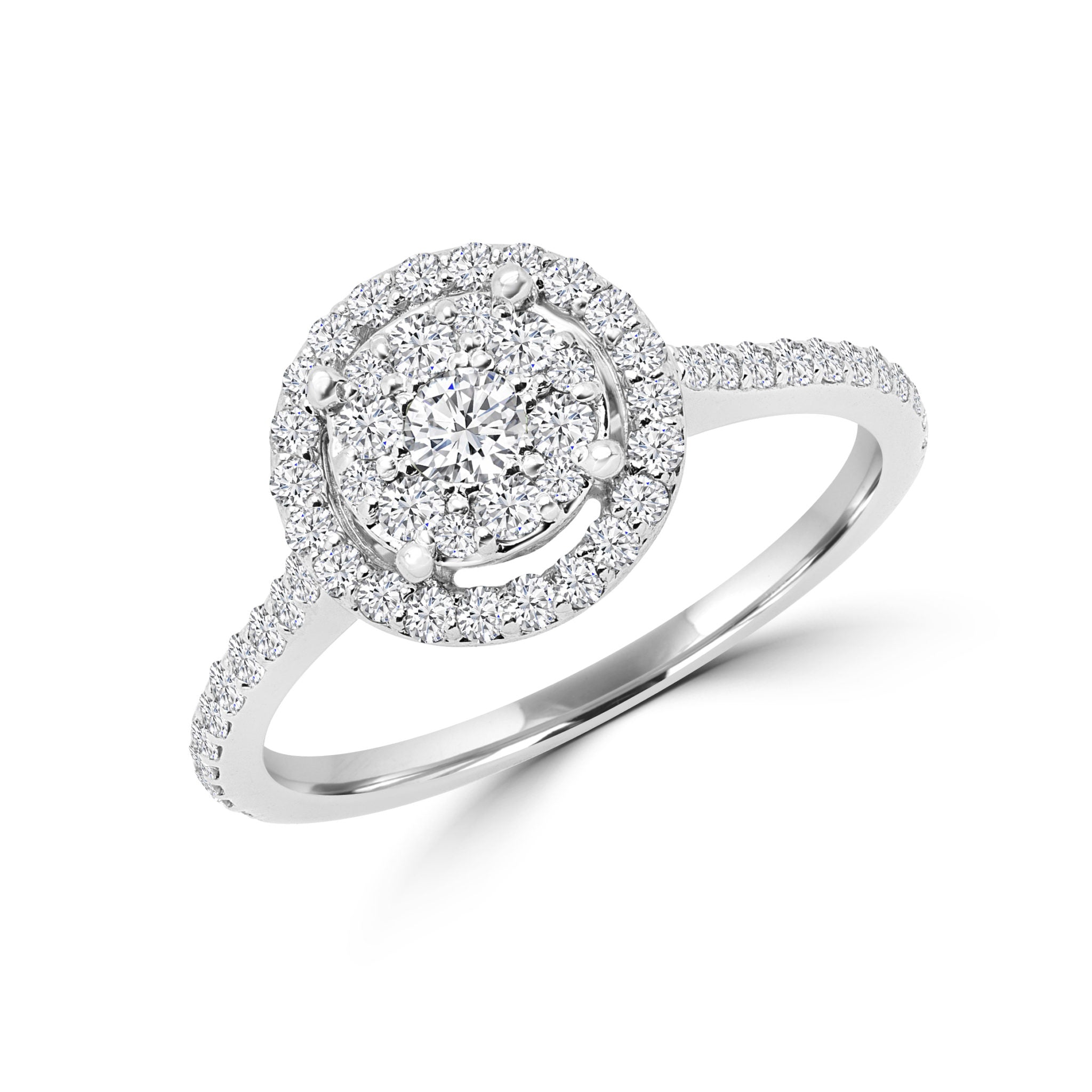 Gorgeous diamond halo engagement ring 0.70 (ctw) in 14k gold