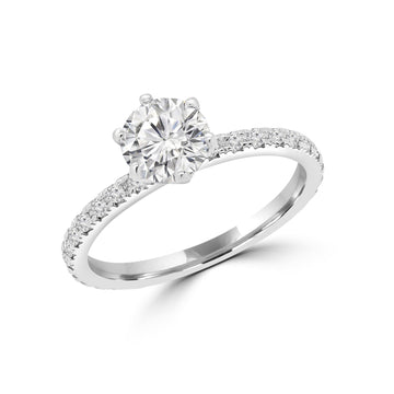 1ct lab-grown solitaire ring 1.32 (ctw) in 14k gold