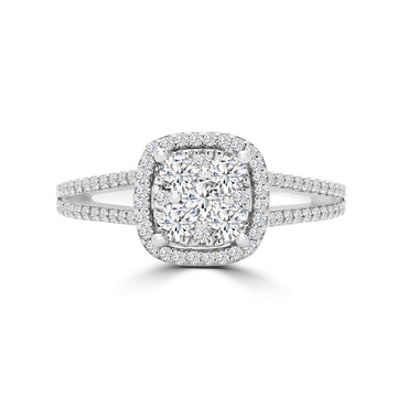 Steal her heart halo diamond ring (0.72 ctw) 14k white gold