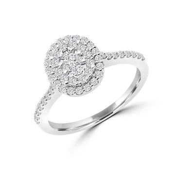 Sparkle away halo diamond cluster ring 0.66 (ctw) 14k white gold