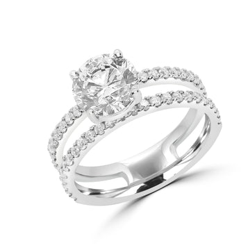 Bague solitaire diamant 2,28 (ct) en or 14 carats 