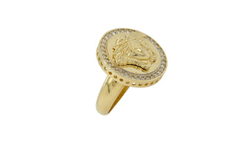 10k Yellow gold & diamond 0.32 (ctw)  Medusa  Ring