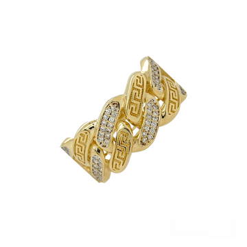 Cuban link ring lab-Grown diamond 0.30(ctw) in 10k gold