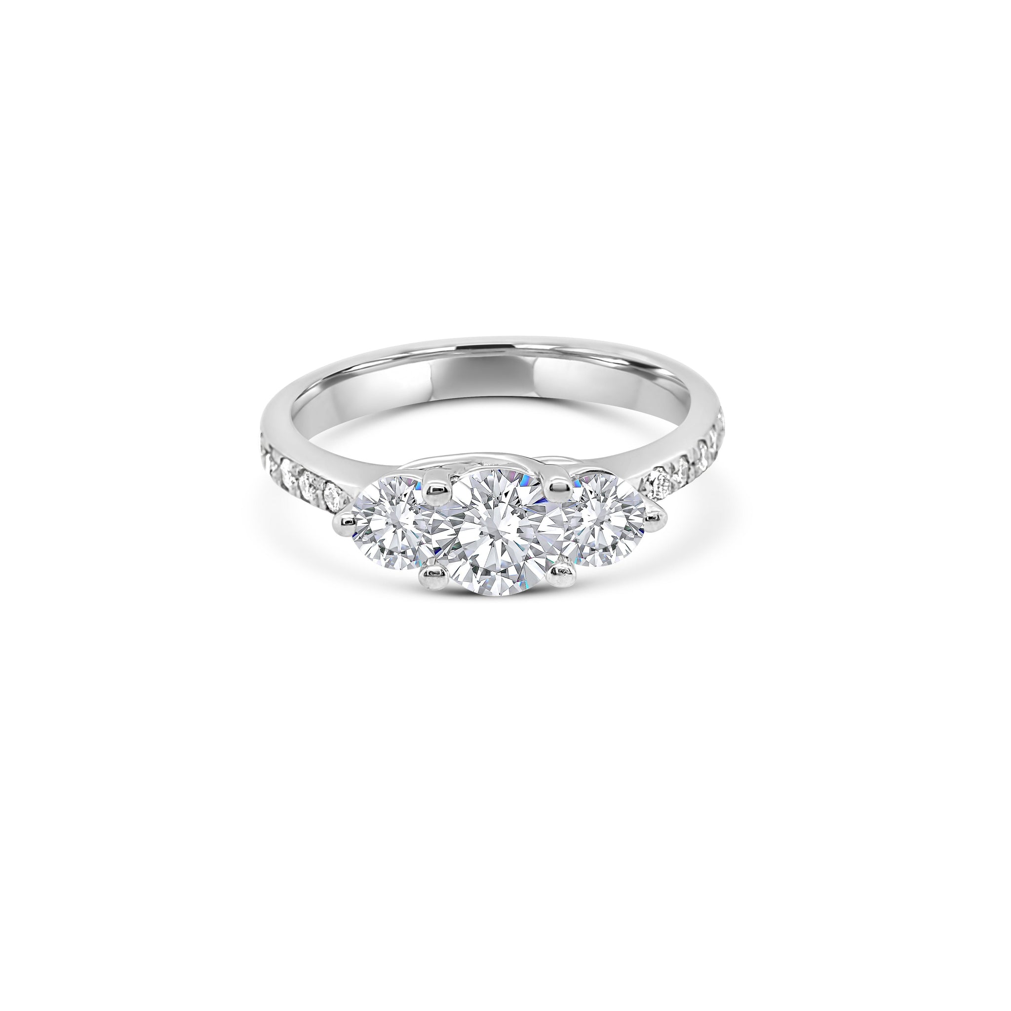 Bague cocktail diamant multi-pierres 0,70 (ct) en or blanc 14 carats