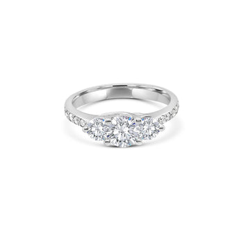 Bague cocktail diamant multi-pierres 0,70 (ct) en or blanc 14 carats