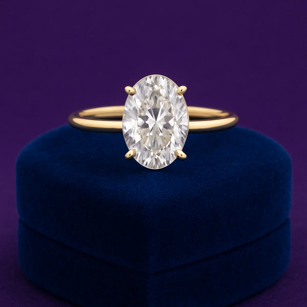 Oval hidden halo lab-grown diamond ring 1.65 (ctw) in 14k gold