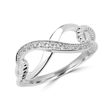 Jolie bague mode infini en or blanc 14 carats 
