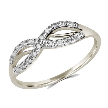 Diamond accent infinity fashion ring in 14k white gold