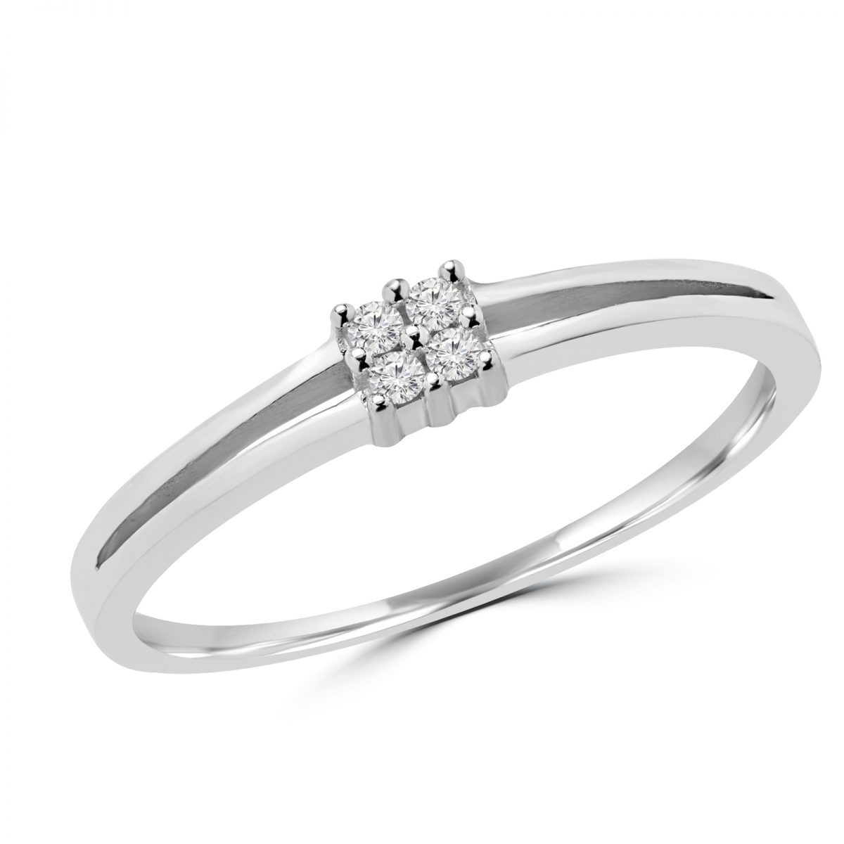 Bague de promesse en diamant de 0,04 carat en or 10 carats 