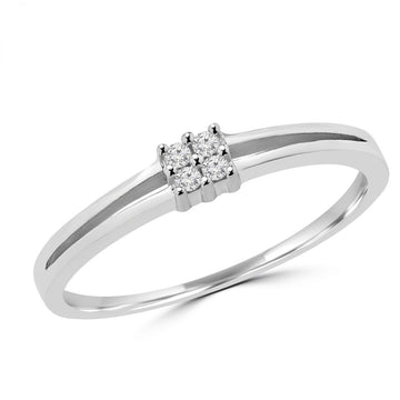 Bague de promesse en diamant de 0,04 carat en or 10 carats 