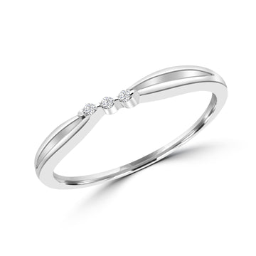 Charming trinity promise ring 0.02 (ctw) in 10k white gold