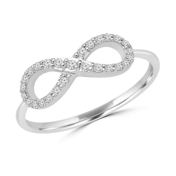 Fashion infinity diamond ring 14k white gold