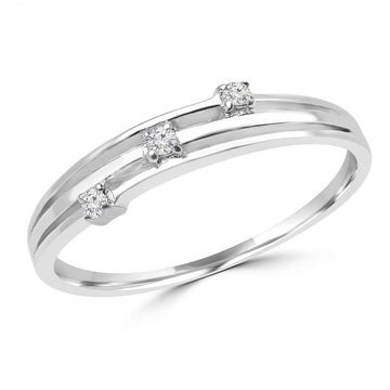 Bague de promesse en diamant rond de 0,04 carat en or blanc 10 carats 