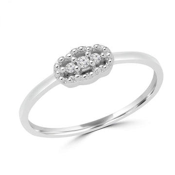 Bague de promesse vintage diamants 0,04 carat en or 10 carats 