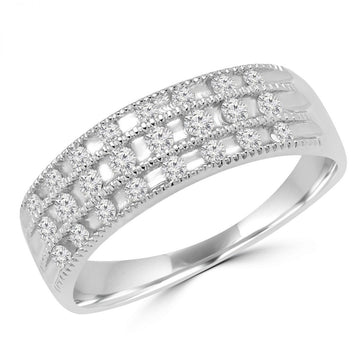 Diamond anniversary ring 0.32 carat 14k white gold