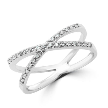 Stylish cocktail ring 0.14 (ctw) in 14k white gold