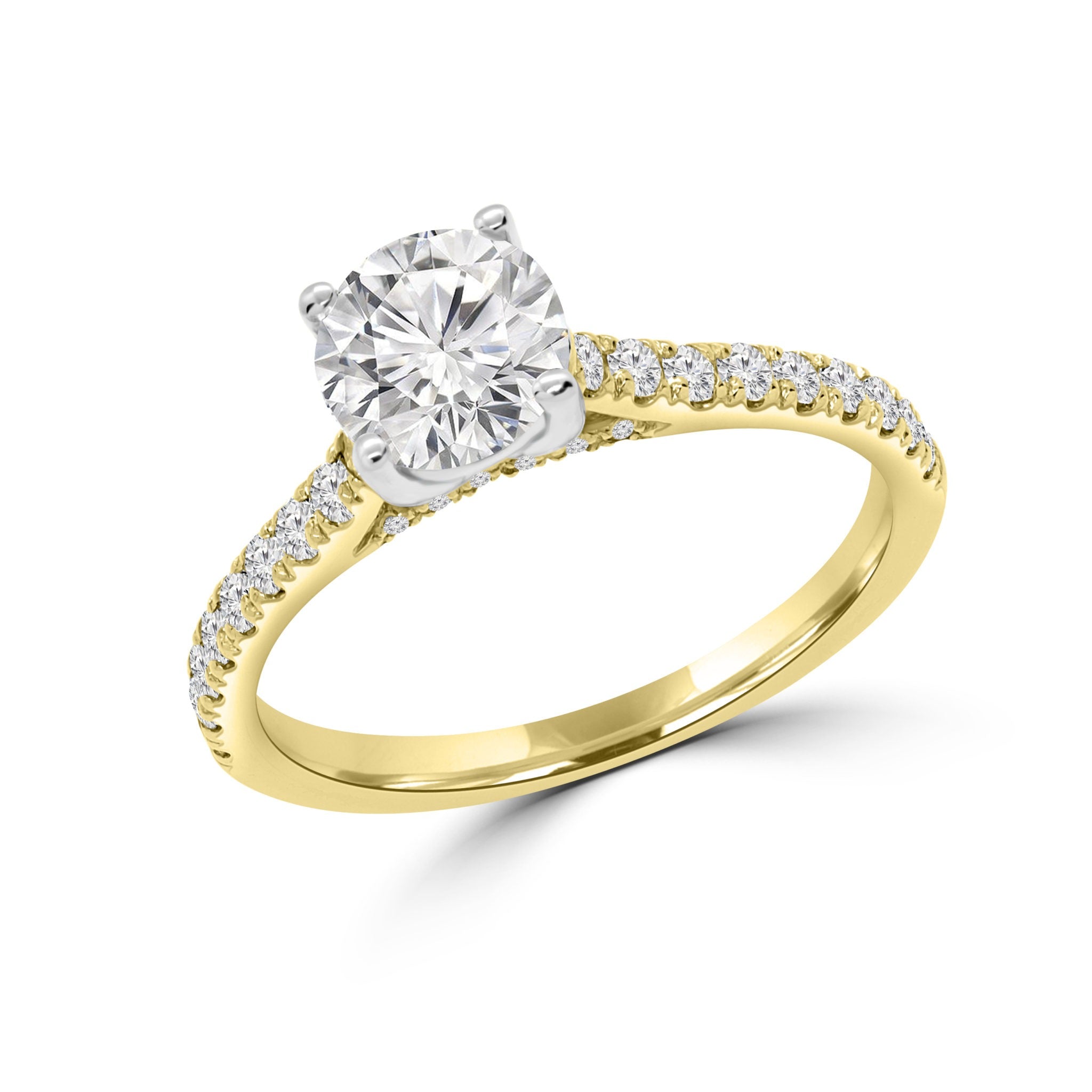 Flawless lab-grown diamond ring 1.67 (ctw) 14k yellow gold