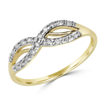Bague mode infini 0,16 (ctw) en or jaune 14 carats 