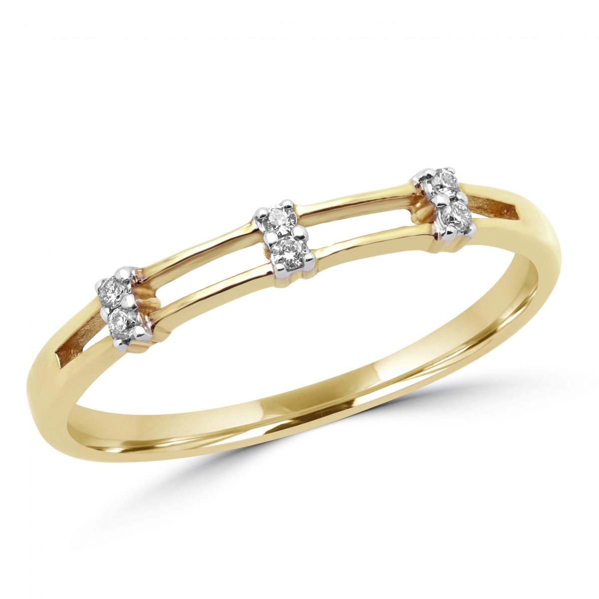 Bague de promesse en diamants ronds de 0,06 carat en or jaune 10 carats 