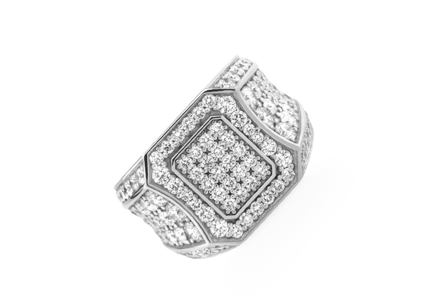 Bague en diamant pour homme 2,70 (ct) en or blanc 10 carats