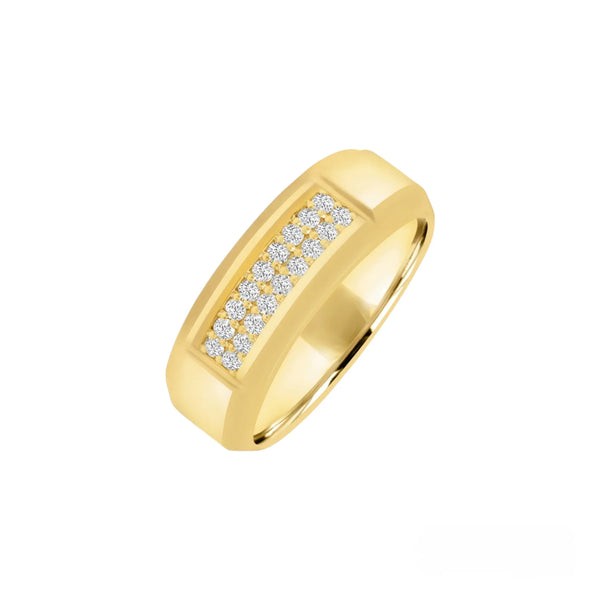 Men’s lab-Grown diamond 0.30(ctw) wedding band ring in 10k gold 7.6 mm